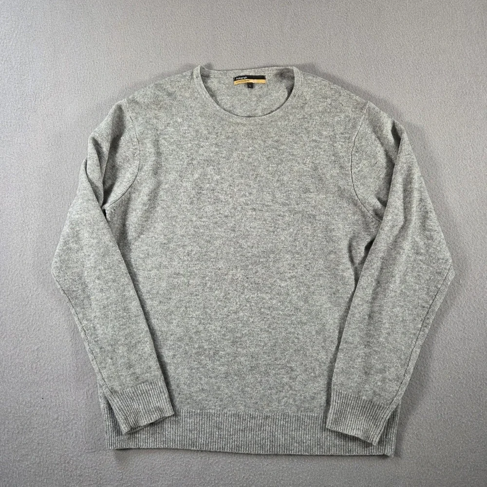 Autograph Sweater Mens Large Grey 100% Cashmere Crewneck Pullover M&S T30 09338